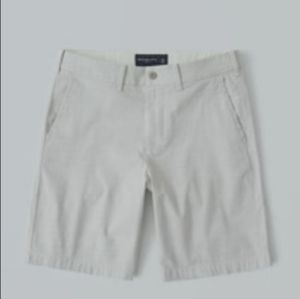 NWT Abercrombie & Fitch Men's Stretch Chino Shorts, Light Brown Stripe, Size 31